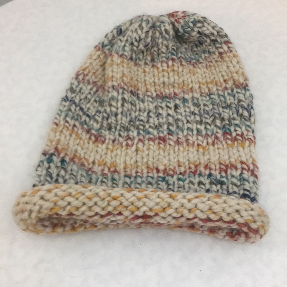 Multi color slouch knitted hat